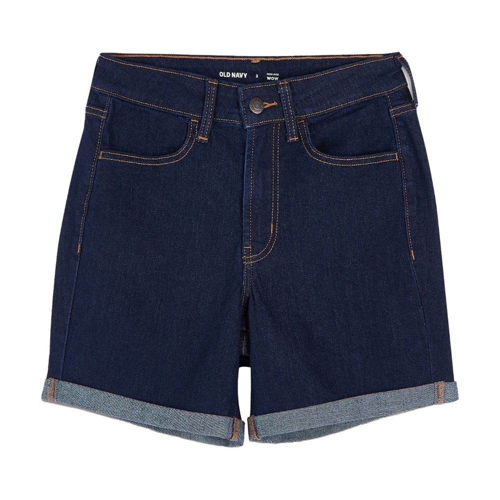 NEW WOMENS stretch cuffed Mid-Rise Wow Jean Shorts for Women 7" inch inseam 4